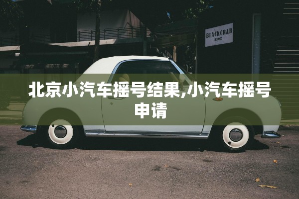 北京小汽车摇号结果,小汽车摇号申请