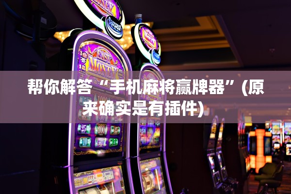帮你解答“手机麻将赢牌器”(原来确实是有插件) 