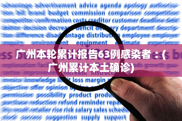 广州本轮累计报告63例感染者︰(广州累计本土确诊) 广州本轮累计报告63例感染者︰(广州累计本土确诊)