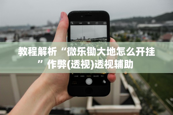 教程解析“微乐锄大地怎么开挂	”作弊(透视)透视辅助 
