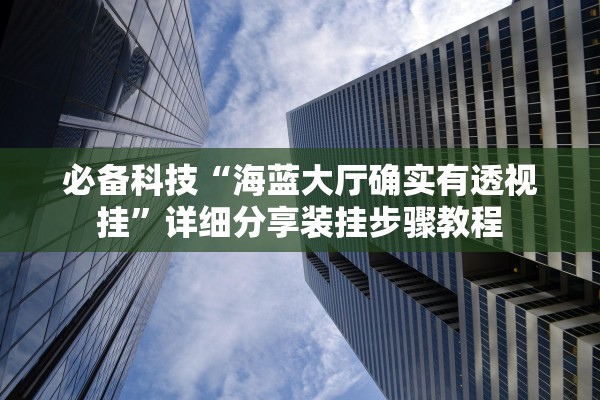 必备科技“海蓝大厅确实有透视挂”详细分享装挂步骤教程