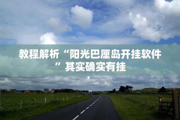 教程解析“阳光巴厘岛开挂软件”其实确实有挂