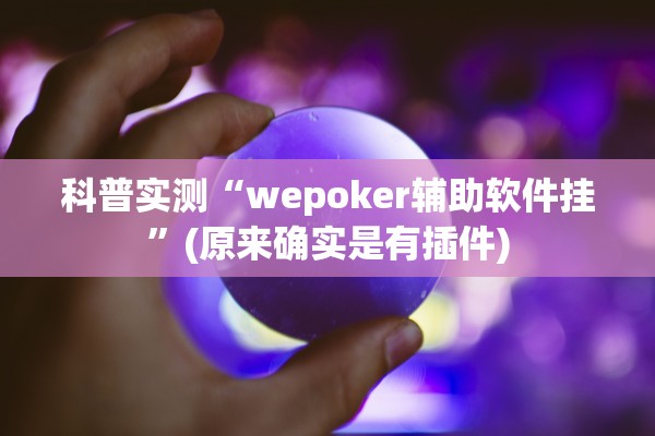 科普实测“wepoker辅助软件挂	”(原来确实是有插件)