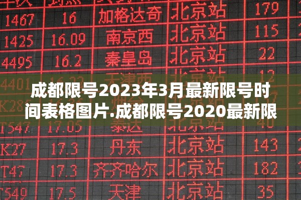 成都限号2023年3月最新限号时间表格图片.成都限号2020最新限号到几点