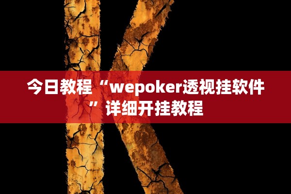 今日教程“wepoker透视挂软件”详细开挂教程