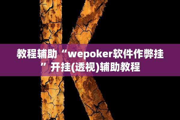 教程辅助“wepoker软件作弊挂	”开挂(透视)辅助教程