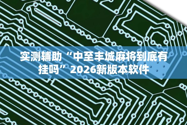 实测辅助“中至丰城麻将到底有挂吗	”2026新版本软件