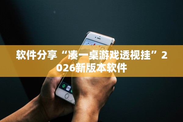 软件分享“凑一桌游戏透视挂”2026新版本软件
