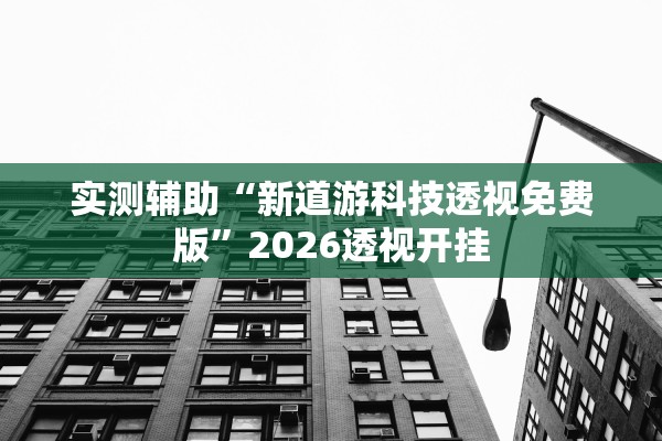 实测辅助“新道游科技透视免费版”2026透视开挂