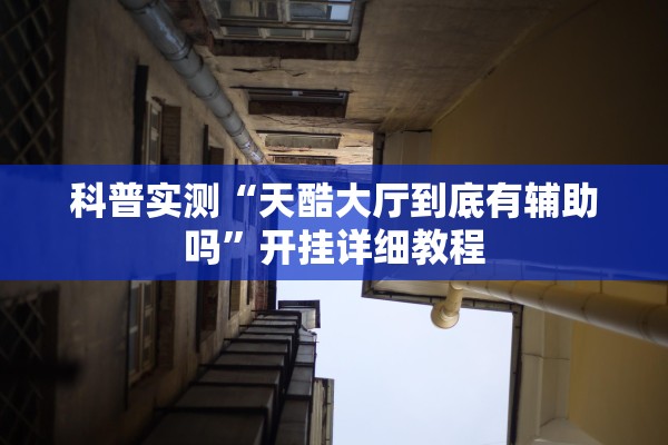 科普实测“天酷大厅到底有辅助吗”开挂详细教程