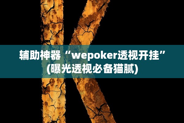 辅助神器“wepoker透视开挂”(曝光透视必备猫腻)