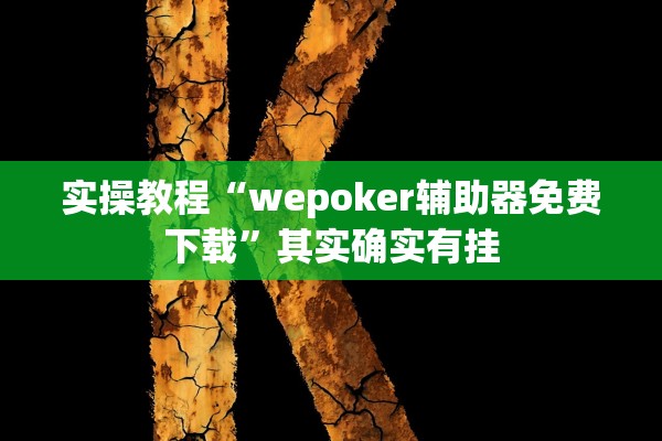 实操教程“wepoker辅助器免费下载	”其实确实有挂