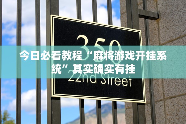 今日必看教程“麻将游戏开挂系统”其实确实有挂