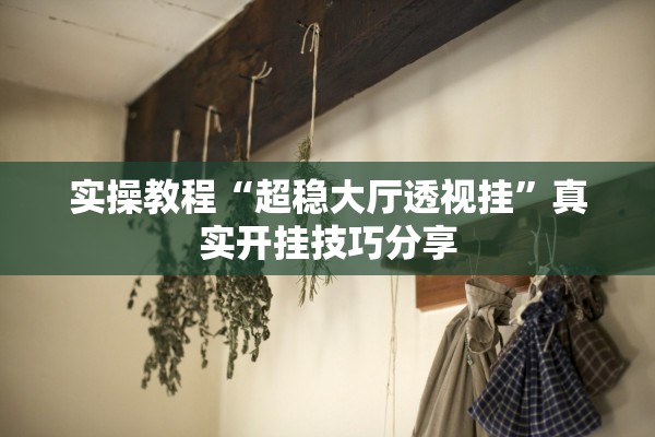 实操教程“超稳大厅透视挂”真实开挂技巧分享