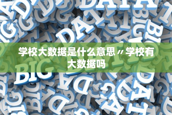 学校大数据是什么意思〃学校有大数据吗