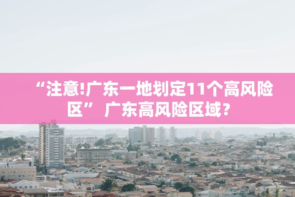 “注意!广东一地划定11个高风险区” 广东高风险区域？