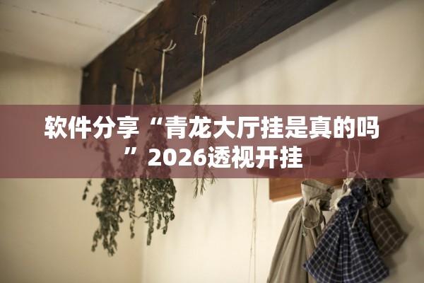 软件分享“青龙大厅挂是真的吗”2026透视开挂