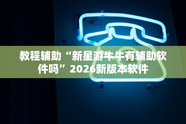 教程辅助“新星游牛牛有辅助软件吗”2026新版本软件