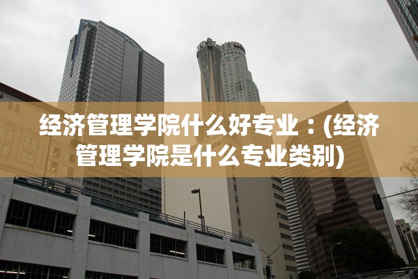 经济管理学院什么好专业︰(经济管理学院是什么专业类别)