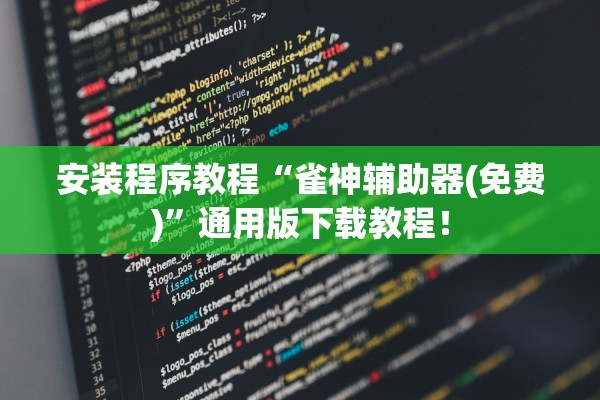 安装程序教程“雀神辅助器(免费)”通用版下载教程！