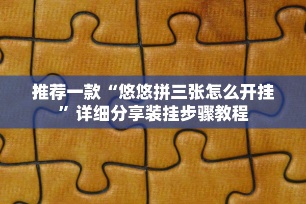 推荐一款“悠悠拼三张怎么开挂”详细分享装挂步骤教程