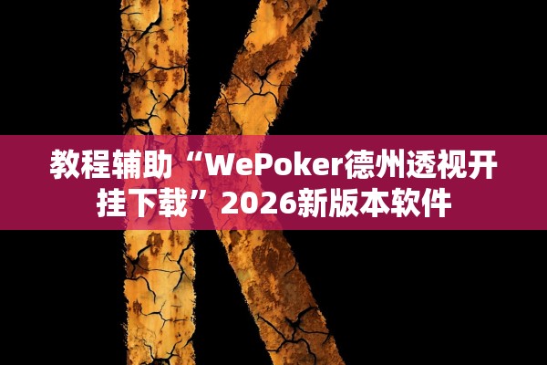 教程辅助“WePoker德州透视开挂下载”2026新版本软件