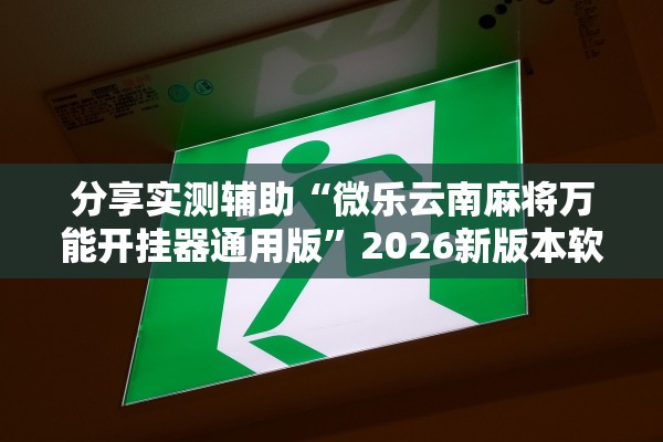 分享实测辅助“微乐云南麻将万能开挂器通用版”2026新版本软件