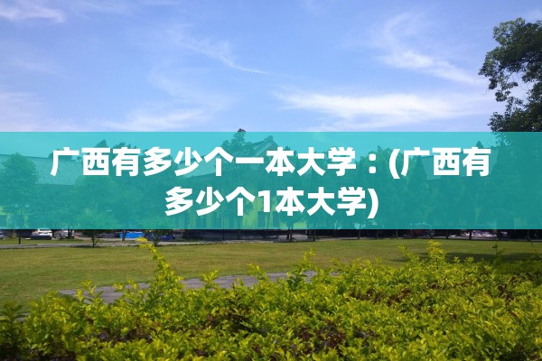 广西有多少个一本大学︰(广西有多少个1本大学)