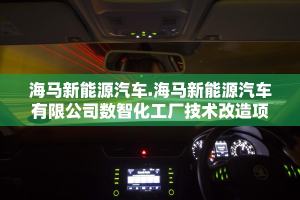 海马新能源汽车.海马新能源汽车有限公司数智化工厂技术改造项目