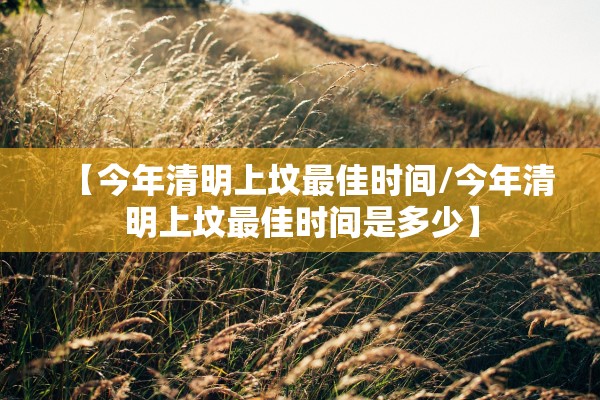 【今年清明上坟最佳时间/今年清明上坟最佳时间是多少】