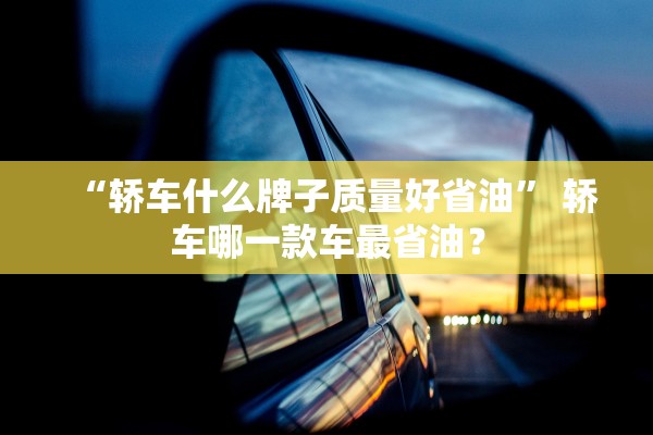“轿车什么牌子质量好省油” 轿车哪一款车最省油？