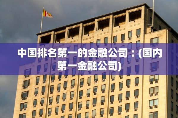 中国排名第一的金融公司︰(国内第一金融公司) 中国排名第一的金融公司︰(国内第一金融公司)