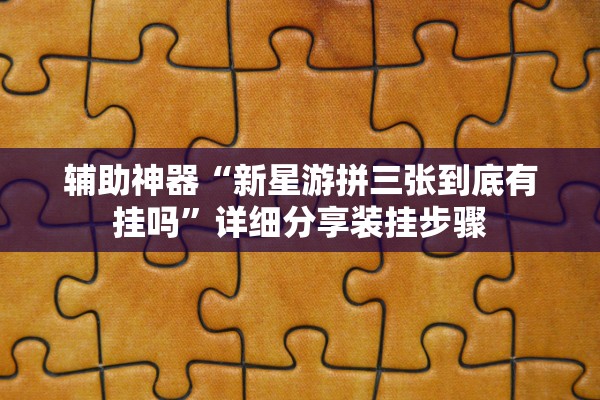 辅助神器“新星游拼三张到底有挂吗”详细分享装挂步骤
