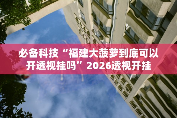 必备科技“福建大菠萝到底可以开透视挂吗”2026透视开挂