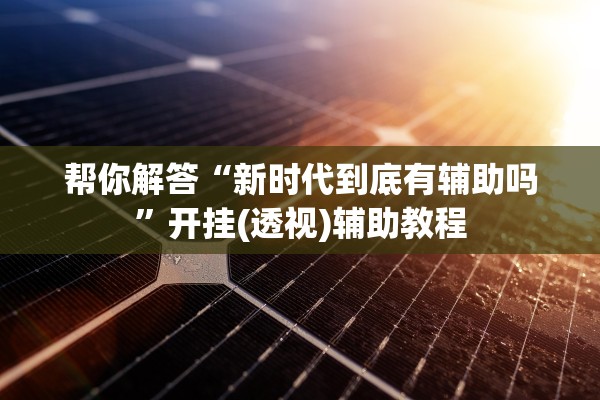 帮你解答“新时代到底有辅助吗	”开挂(透视)辅助教程