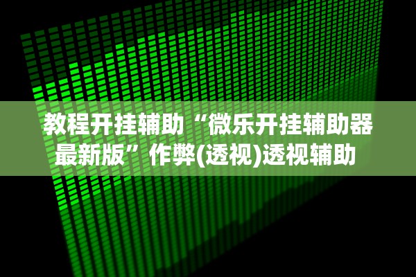 教程开挂辅助“微乐开挂辅助器最新版”作弊(透视)透视辅助 
