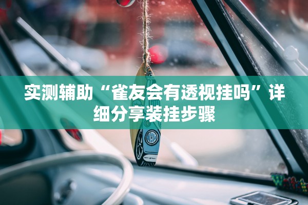 实测辅助“雀友会有透视挂吗”详细分享装挂步骤