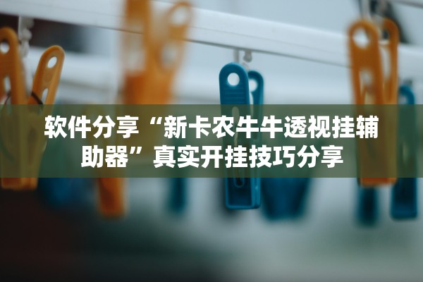 软件分享“新卡农牛牛透视挂辅助器”真实开挂技巧分享
